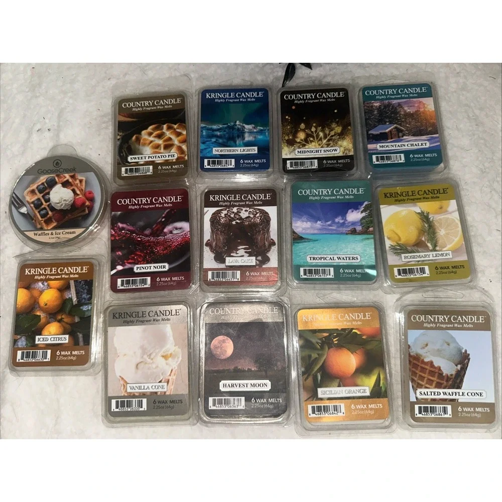 Kringle Candles Lot 14 Single Assorted Country Daylight Candle Scented Wax Melts
